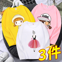 Girl t-shirt Long sleeves Childrens spring and autumn clothes CUHK Tong pure cotton beating bottom child clothes girl Summer thin and compassionate