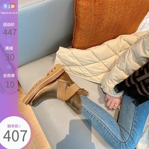 (Lu Xiaobu) Snow boots womens fur 2020 new velvet thick short tube warm flat shoes