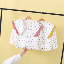 Girls autumn clothes 2021 New Tide childrens clothing childrens big lapel polo point shirt children Foreign style thin baby shirt