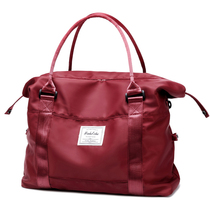 Travel Bag Woman Large Capacity Hand Light Short Trip Luggage Bag Mesh Red Containing Waterproof Set Pull Rod Luggage Bag