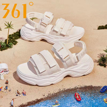 361 Women Shoes Sneakers 2022 Summer New Breathable Non-slip Thick Sole Sandals 361 Degrees Beach Shoes Wear Cool Tug Outside