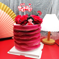 Net Red Emulation Carnations Flowers Creative Rose Tulip Tulip Mothers Festival Birthday Cake Dress plug-in ribbon
