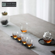 Touch Miss Japanese hand-made rotating glass tea set set one pot four cups heat-resistant glass tea set