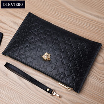 Real Leather Handbag Men 2022 Summer new luxury Leisure envelope Tide Cards Trendy Fashion Hand Grip Bag