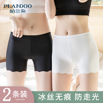 Ice silk unscratched safety pants female summer thin anti-walking light uncurled inside and outside wearing big code insurance lace bottom shorts