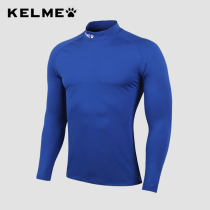 KELME high collar sports tights mens long-sleeved thickened training fitness clothes Long-sleeved base tights
