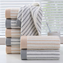 Upscale 100% pure cotton towel wash face thickened strong absorbent household adult wipe face off hair striped face towels