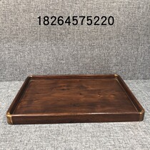 Old pear furniture s old pear old hai huang copper-clad pi tuo pan wen pan tray antique old wood at the end of Qing Dynasty
