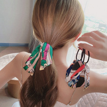 Bow head rope Female ins tie meatballs Hair jewelry headdress simple temperament hair circle tie ponytail hair rope