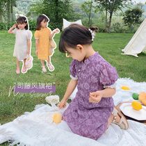 Girls Cheongsam Summer Chinese Style Childrens Dress Baby Siteng Improved Super Fairy Princess Childrens Skirt Thin