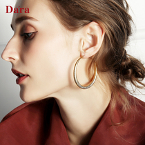 Della 925 silver needle exaggerated personality big earring design sense earrings female simple temperament fashion niche ear ornaments