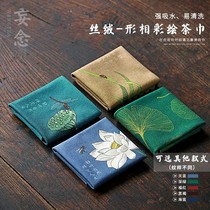 Delusion Velvet painted tea towel Cotton linen pot towel Can raise absorbent rag Zen tea cloth Tea set accessories
