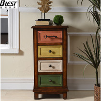 American Solid Wood Little Bucket Cabinet Bedroom Retro Cabinet Cabinet Cabinet Household Bucket Storage Cabinet