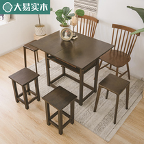 Solid wood folding table Dining Table Home Small Simple Removable Foldable Small Table Dining Table Folding Dining Table