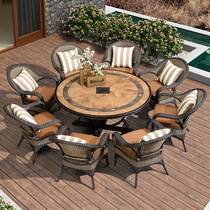 Outdoor Rattan Chair Patio Garden Table And Chairs Casual Chair Seats Outdoor Chair Terrace Terrace Villa Yang Light Room Leaning back chair Rttemberg Chair