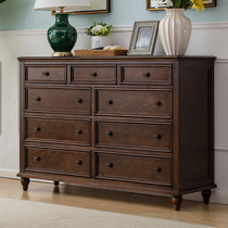 Hinton American solid wood nine-chest cabinet Assembly living room storage locker bedroom seven-chest drawer side cabinet Cabinet