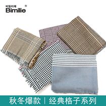 Bimilie classic black and white houndbird plaid cashmere scarf womens autumn and winter Korean version wild warm shawl dual-use