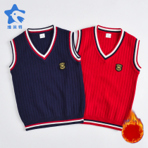 Boys and girls vests spring and autumn childrens clothing woolen vest middle-aged and elderly childrens school uniforms garden uniforms college sweater knitwear