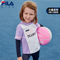 FILA FILA Phila childrens clothing girls long sleeve T-shirt 2021 autumn new childrens trend hooded sweater top