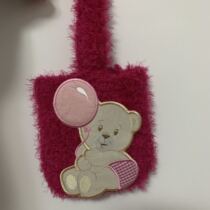 Original homemade Clay Cool Trampoline Cute Little Bear Pink Red Hand Holding Bag Handbags Soft Phone Bag Woven Bag