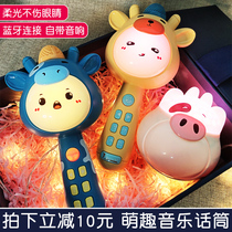  Childrens singing machine small microphone Audio integrated early education microphone Karaoke girl baby KTV music toy