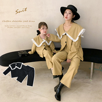 Parent-Child clothing autumn new female Korean version of leisure set girl doll collar spring and autumn foreign atmosphere two-piece tide