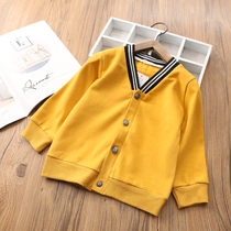 Children Jacket Boy Acrosweaters Cardiovert Fall 2022 New V Collar Pure Cotton Baby Sports Casual Jersey Child Blouse