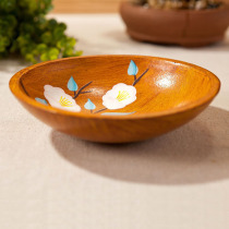 Japanese wooden fruit plate Painted retro tray Handy snack plate Hand-made old dried fruit plate small plate