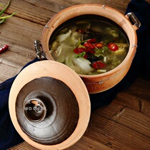 Guangdong Chaoshan Chaozhou Chai rice pot pot porridge casserole soil casserole cross bridge rice thread casserole coarse pottery pot ceramic sandpot