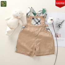Rabbi baby clothes summer money Childrens pants Plaid casual pants high-waisted pants boys tide
