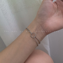 Bracelet ins niche design simple student geometric circle asymmetric hand decoration Korean personality 2021 New