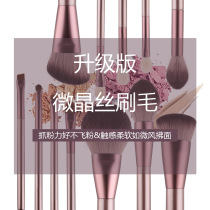 12 small grape beginners Makeup Brush Suit Small Pudding Bulk Pink Blush Eye Shadow Brush Animal Hair
