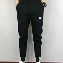 Xunshi Hong Kong style clothing Tide pants men Korean trend casual pants personality closure small feet with tie pants casual