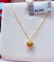 Hong Kong Chow Tai Fook Love Cut Flower Necklace Full Gold 999 Joker Women Necklace