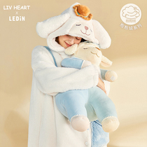 LIVHEART Lemachi joint cute travel lamb pajamas nightgown female couple loose warm girl home clothes