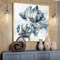 Hand-painted Abstract Oil Painting Light Extravagant Flower Living Room Sofa Background Wall Hanging Painting American Lotus Genguan Restaurant Decoration Painting