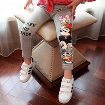 Childrens clothing 2020 spring new Korean version of the girl cartoon printing slim-fit pants stretch pants leggings