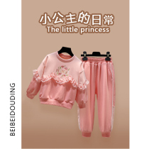 Girls Sweatshirt Spring and Autumn Clothes Korean Childrens Clothing 2021 Autumn Top Original Fashion Childrens Style Baby Set
