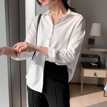  JACOOBS white shirt female design sense niche loose retro Hong Kong style oversize fashion Western style