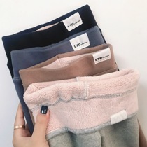 Girls integrated suede underpants 2020 Winter new Korean children Baby gapped thickened elastic small-footed pants