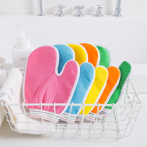 Bath Brush Bath Brush Gloves Thickened Bath Brushed Frosted Wool Towel Cloth Wash Gloves Thumb Rubbing Back Brush Rubbing Bath Towel