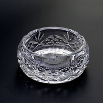 European creative crystal glass ashtray home living room office large personality simple round carved ashtray