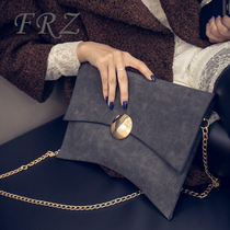 European and American fashion retro Women bag personality small bag tide simple shoulder bag chain small square bag froze leather handbag