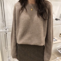 2020 autumn and winter New Korean version of loose version of womens sweater womens knitted shoulder temperament wearing thick base shirt