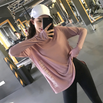 Fitness Girl Loose Speed Dry Clothing Display Slim Long Sleeve Yoga Gown Running Hood Cardigan Sports Blouse Net Red T-Shirt