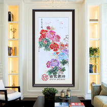 Ancient art Su embroidery finished hanging painting rich and auspicious living room entrance restaurant study bedroom Suzhou embroidery decoration painting