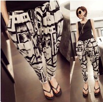 Hong Kong Chao brand 2021 summer women's new loose size casual pants slim Harlan thin leggings