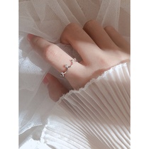 Man Po body s925 sterling silver crown ring female food finger ring Japanese and Korean opening trendsetter Net Red student personality simple personality