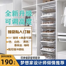 Shoe rack multi-layer rotating shoe cabinet 360 degree custom shoe rack household cloakroom slewing stainless steel multi-function