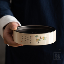 Japanese plant ash pot pan tea tray tea bearing retro ceramic dry bubble plate household water storage building water small tea table
